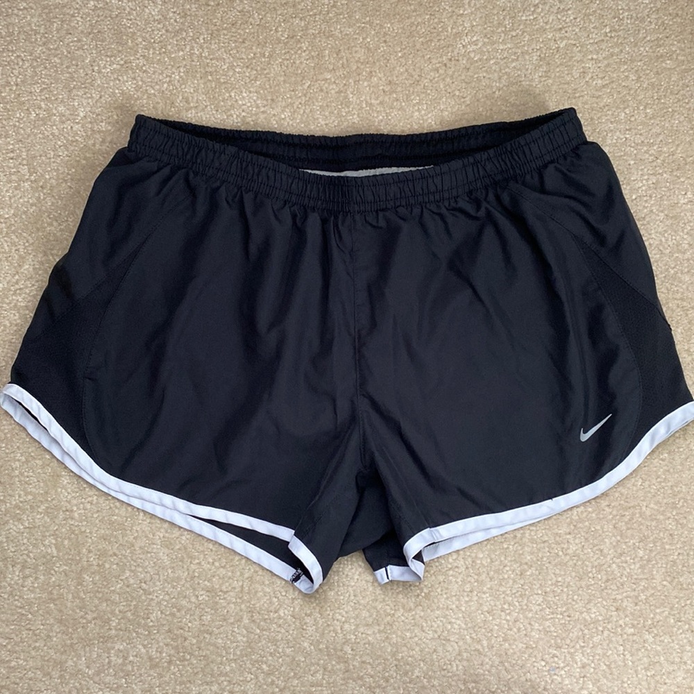 Nike black workout shorts with grey interior liner
